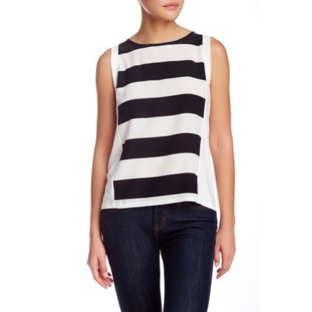 [Townsen] Striped Silk Front Tank